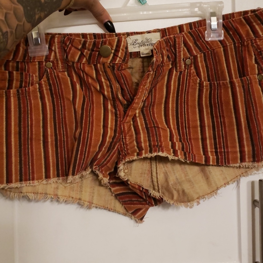 Warm colored denim shorts